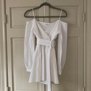 Off the shoulder white dress